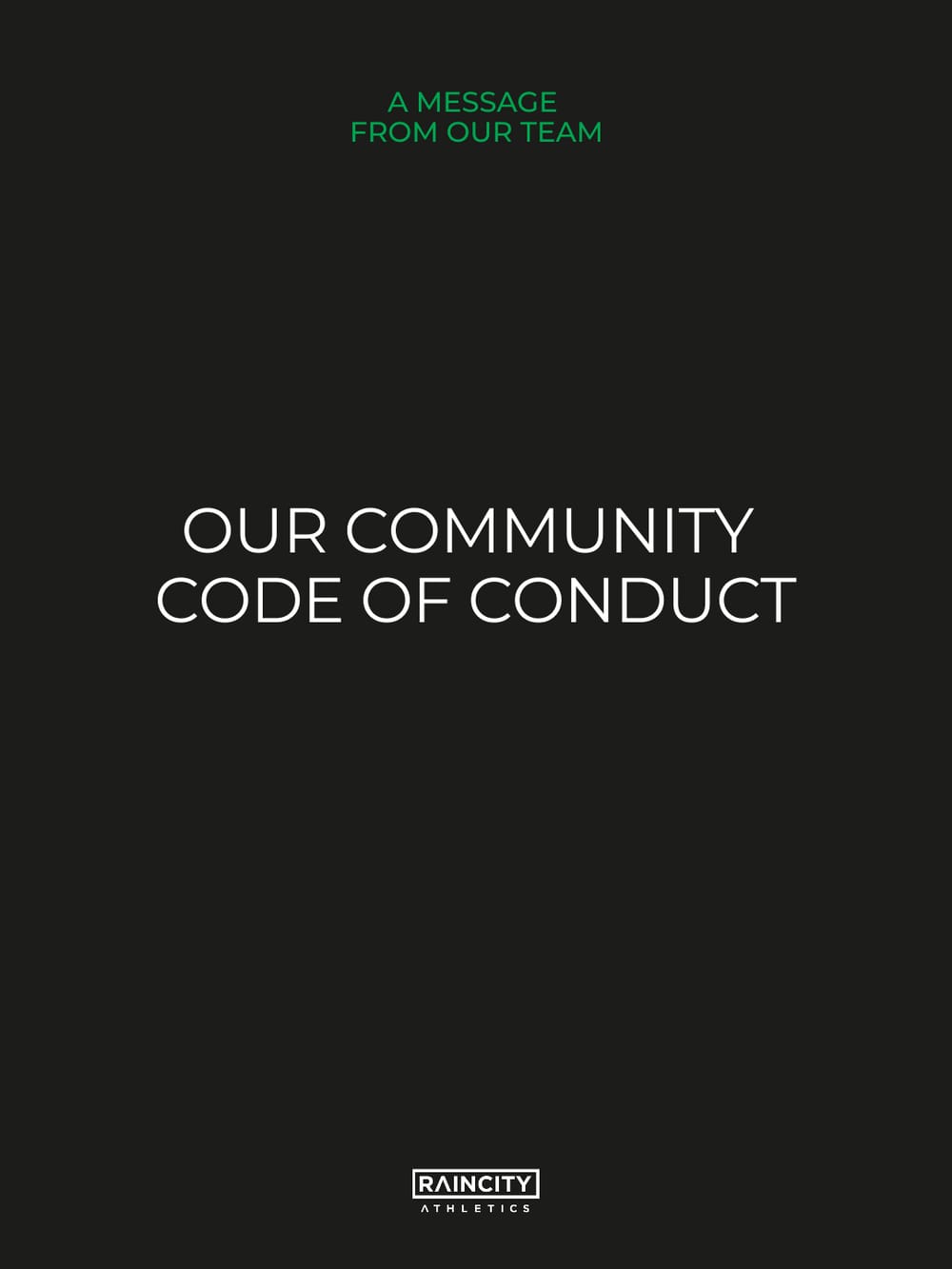 Raincity Athletics Community Code of Conduct